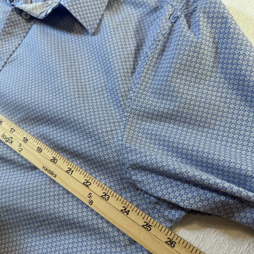 Nick Graham Everywhere stretch Modern Fit Blue Geometric button down  2XL - Picture 7 of 12